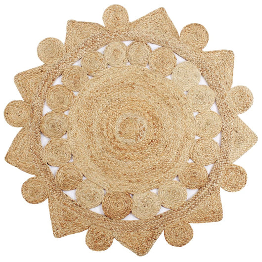 Tappeto Lavorato a Mano in Juta Intrecciata 150 cm cod mxl 59486