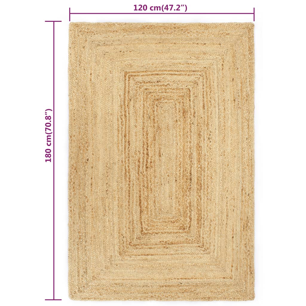 Tappeto Artigianale in Juta Naturale 120x180 cm 133729