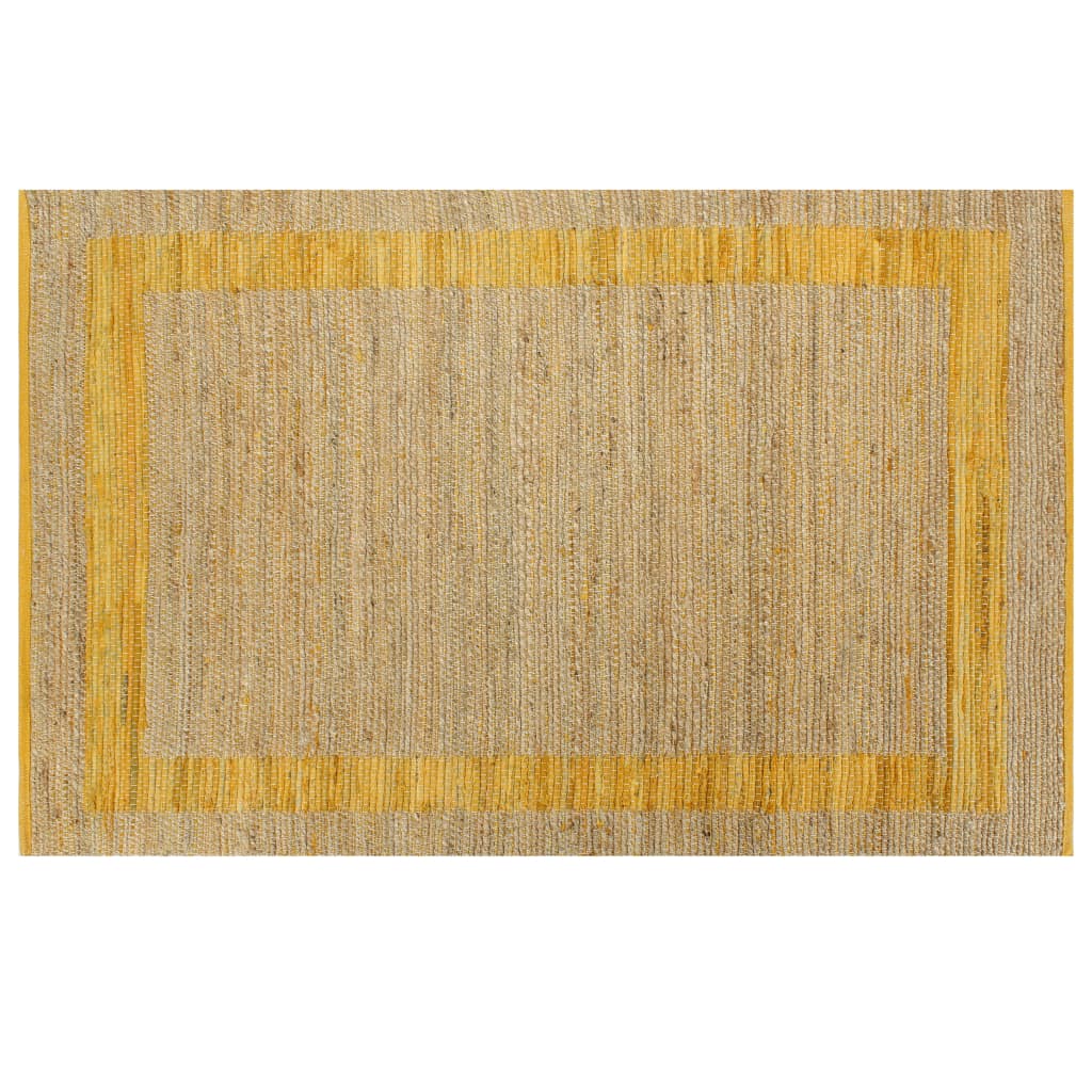 Tappeto Artigianale in Juta Giallo 160x230 cm 133733