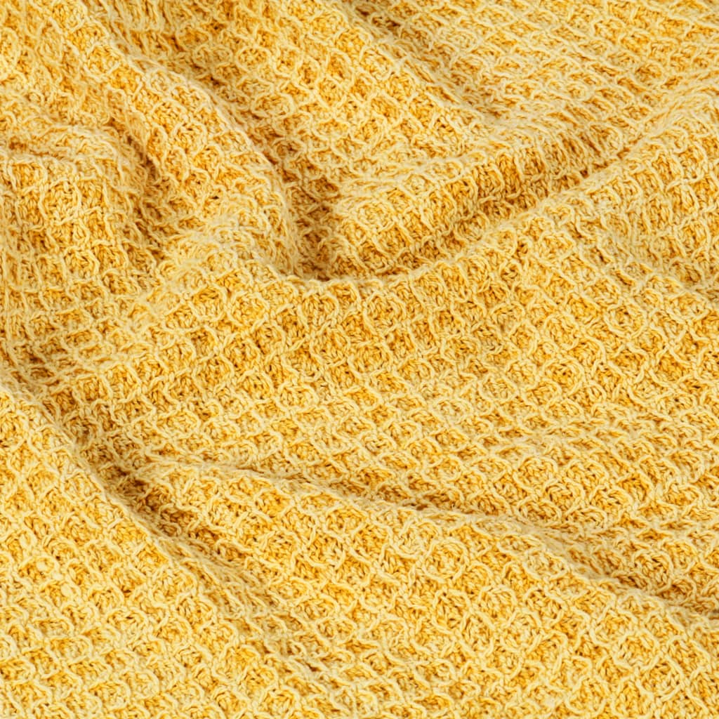 vidaXL Copriletto in Cotone 220x250 cm Giallo Senape
