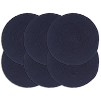 Tovagliette 6 pz Blu Marino Neutro 38 cm Rotonde in Cotone  cod mxl 65603