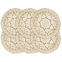 Tovagliette 6 pz Bianche 38cm Rotonde in Jutacod mxl 79474