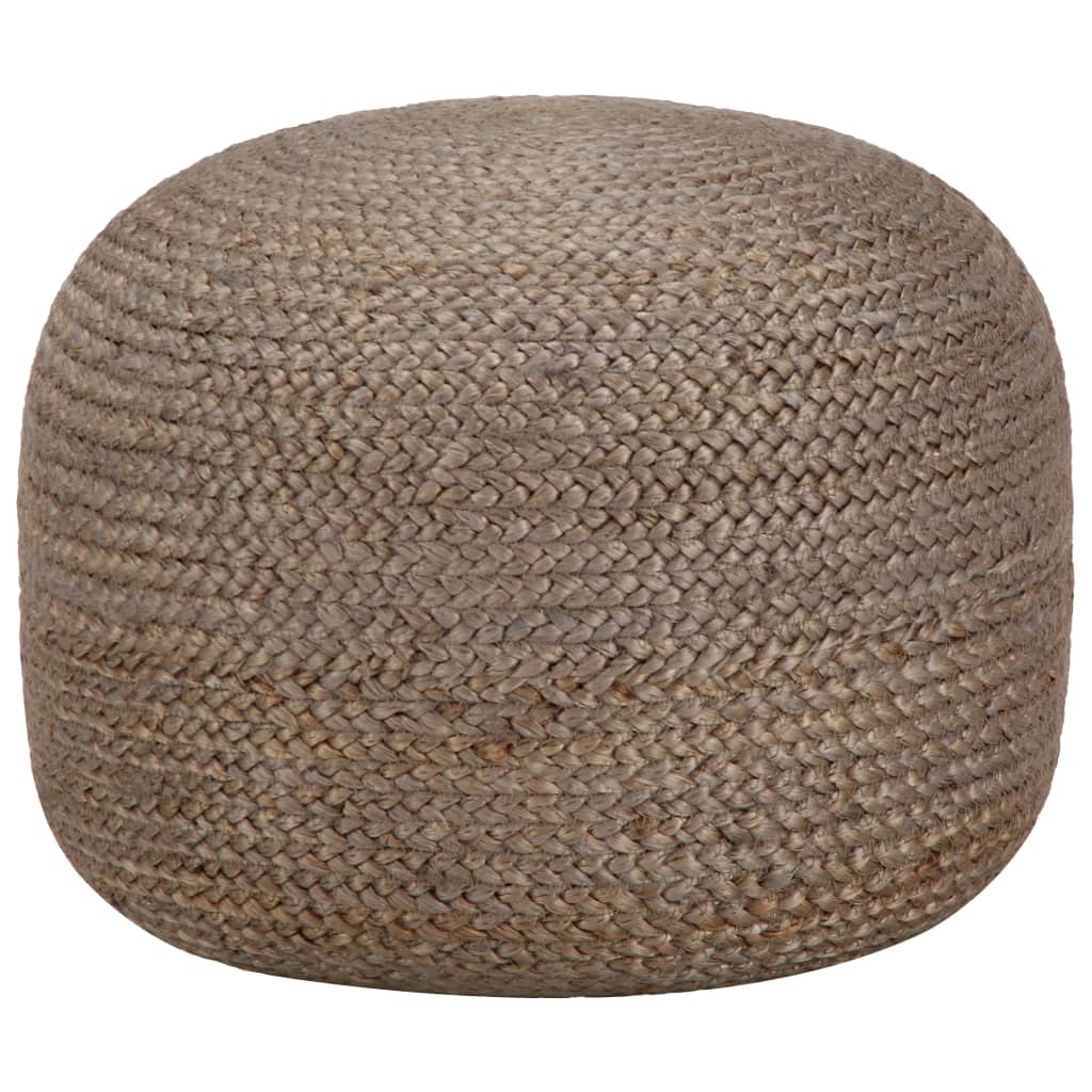 Pouf Lavorato a Mano Grigio Chiaro 45x30 cm in Juta cod mxl 67700