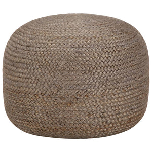 Pouf Lavorato a Mano Grigio Chiaro 45x30 cm in Juta cod mxl 67700