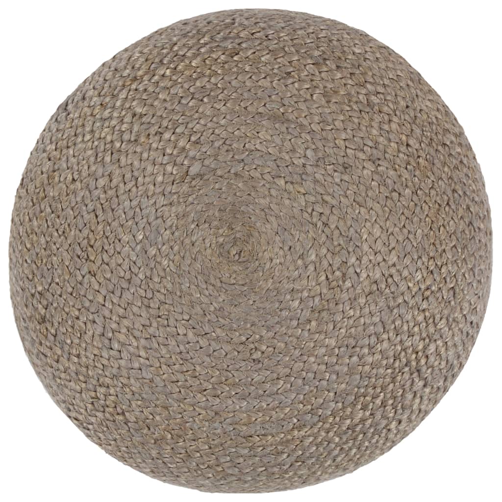 Pouf Lavorato a Mano Grigio Chiaro 45x30 cm in Juta 248081