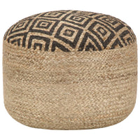 Pouf Lavorato a Mano Nero 45x30 cm in Juta cod mxl 76555