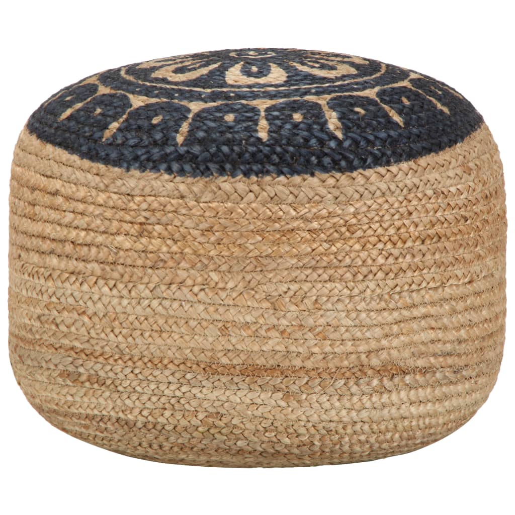 Pouf Lavorato a Mano Blu 45x30 cm in Juta cod mxl 78678