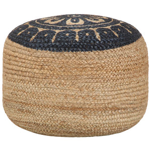 Pouf Lavorato a Mano Blu 45x30 cm in Juta cod mxl 78678