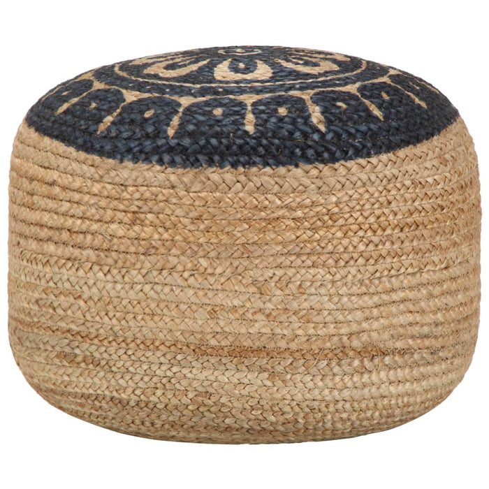 Pouf Lavorato a Mano Blu 45x30 cm in Juta cod mxl 78678