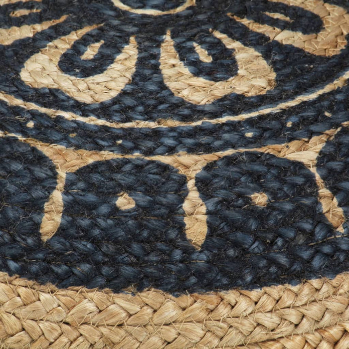 Pouf Lavorato a Mano Blu 45x30 cm in Juta cod mxl 78678