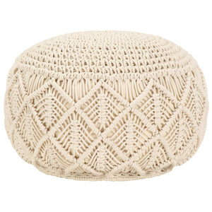 Pouf Lavorato a Mano in MacramÃ© 45x30 cm in Cotone cod mxl 94555