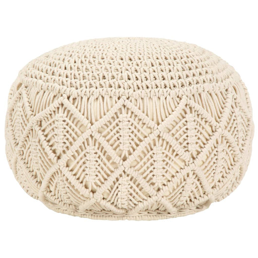 Pouf Lavorato a Mano in MacramÃ© 45x30 cm in Cotone cod mxl 94555