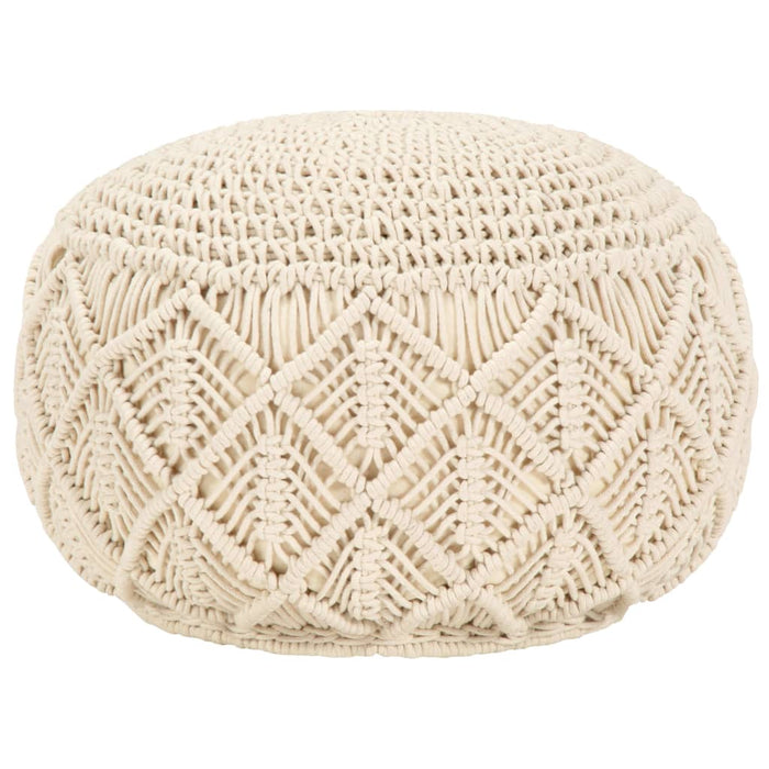 Pouf Lavorato a Mano in MacramÃ© 45x30 cm in Cotone cod mxl 94555