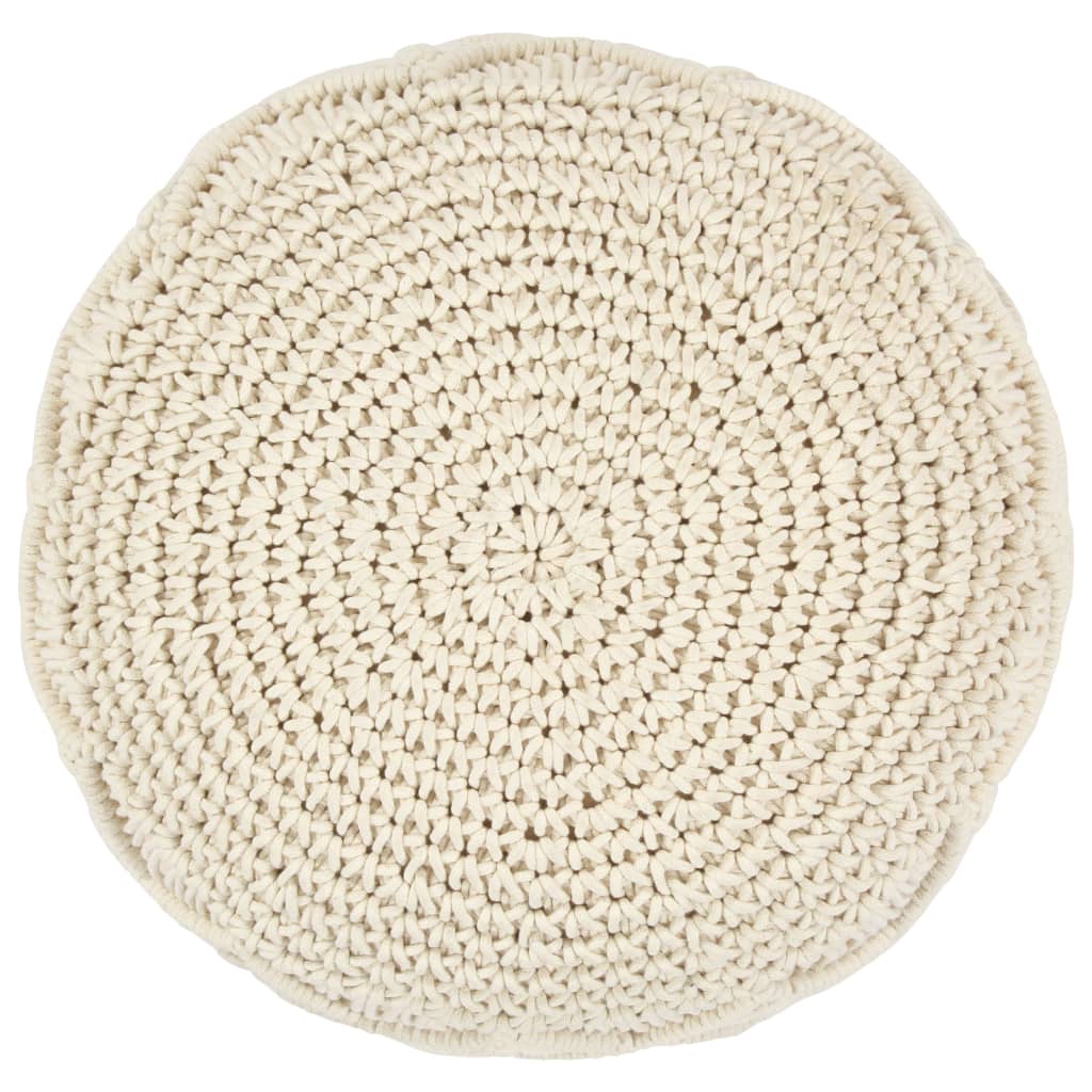 Pouf Lavorato a Mano in Macramé 45x30 cm in Cotone 248089