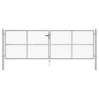 Cancello da giardino in acciaio zincato 415x125 cm argento 144300
