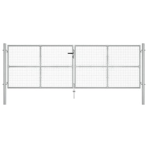 Cancello per Giardino in Acciaio Zincato 415x175cm Argento cod mxl 41343