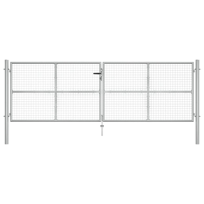 Cancello per Giardino in Acciaio Zincato 415x175cm Argento cod mxl 41343