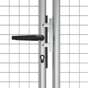 Cancello da giardino in acciaio zincato 415x125 cm argento 144300