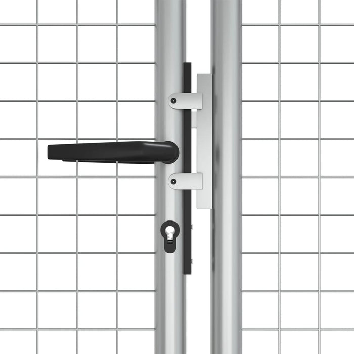 Cancello da giardino in acciaio zincato 415x125 cm argento 144300