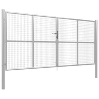 Cancello per Giardino in Acciaio Zincato 415x200cm Argento cod mxl 72399