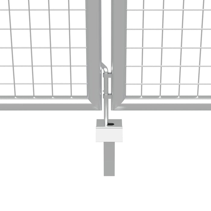 Cancello per Giardino in Acciaio Zincato 415x200cm Argento cod mxl 72399