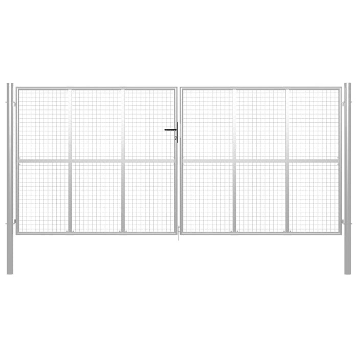 Cancello per Giardino in Acciaio Zincato 415x225 cm Argento cod mxl 60086