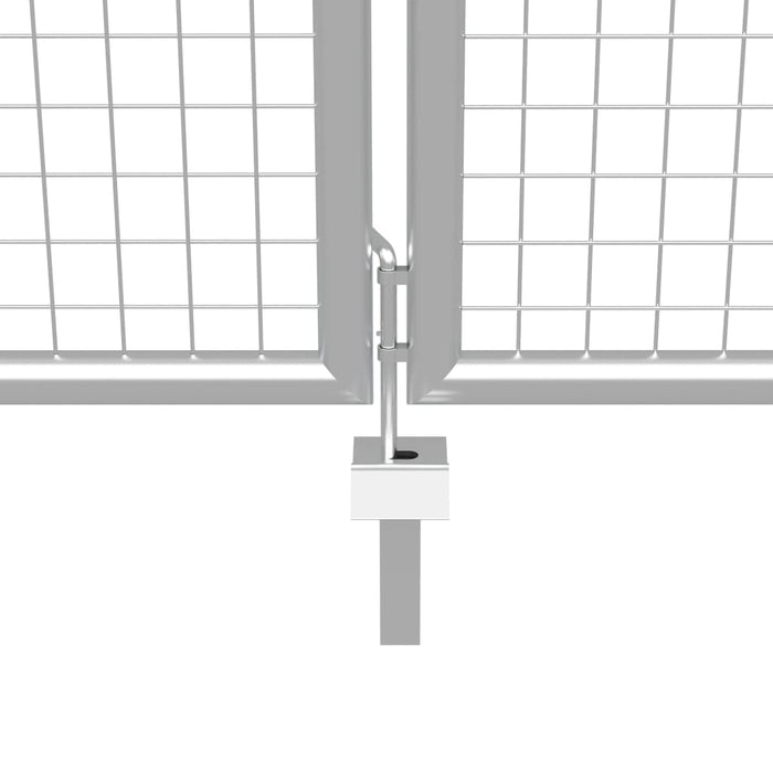 Cancello da giardino in acciaio zincato 415x175 cm argento 144302