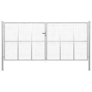 Cancello per Giardino in Acciaio Zincato 415x250 cm Argento cod mxl 58085