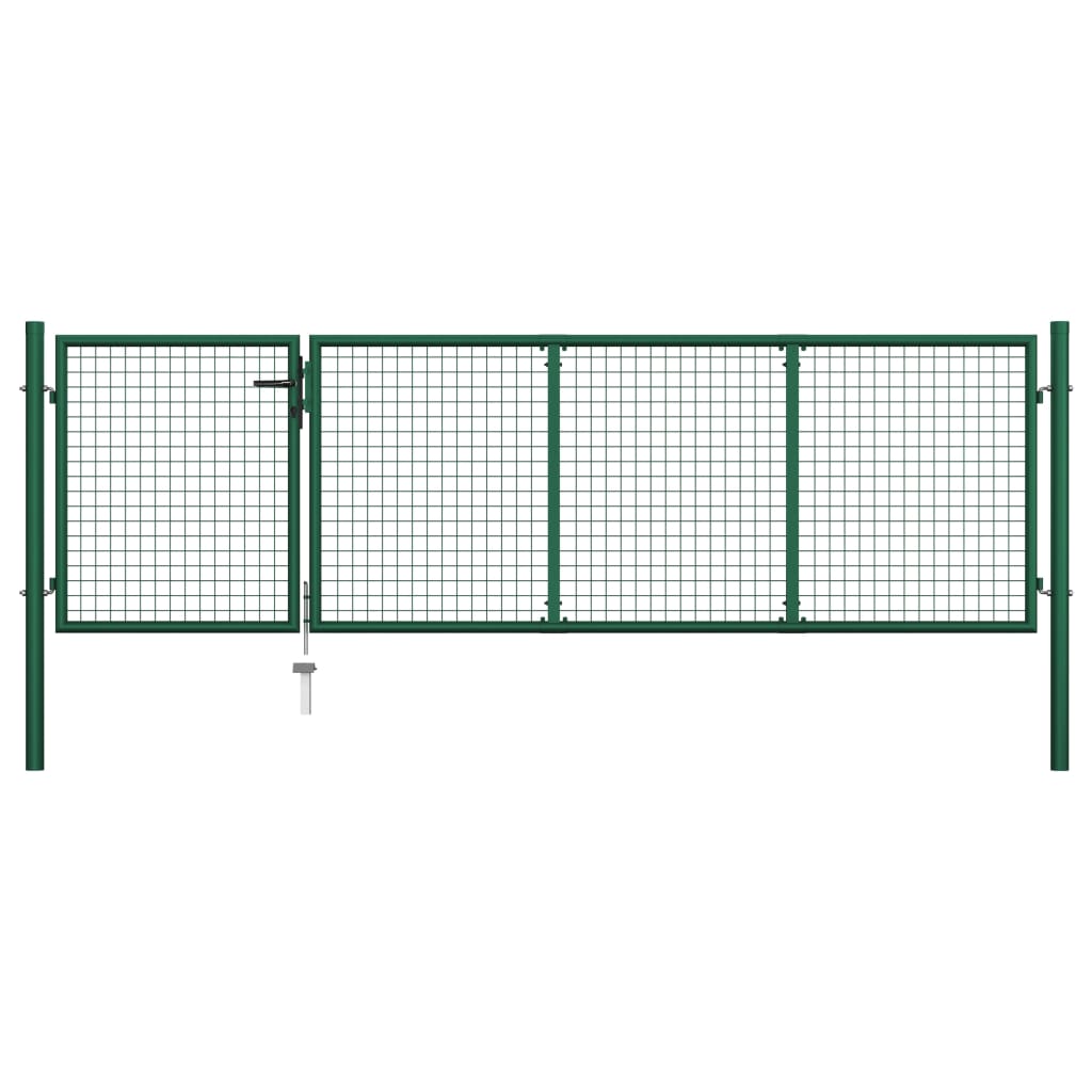 Cancello di Recinzione in Acciaio 350x100 cm Verde cod mxl 41195