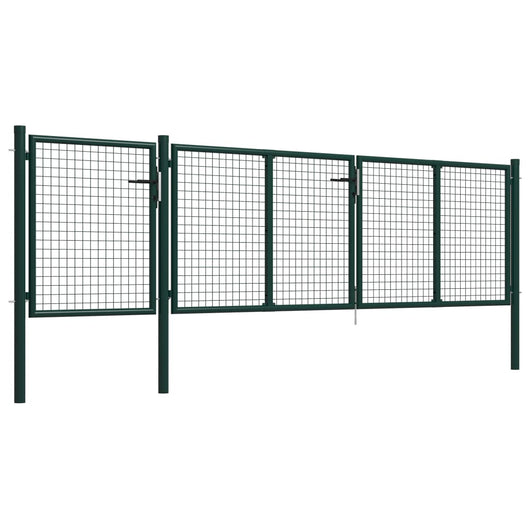 Cancello per Giardino in Acciaio 400x75 cm Verde 144310
