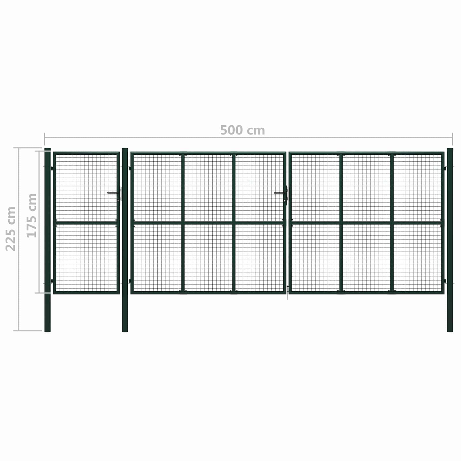Cancello per recinzione con blocco Verde 175 cm Acciaio 144320