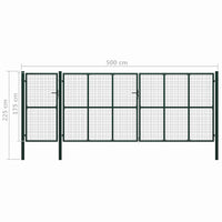 Cancello per recinzione con blocco Verde 175 cm Acciaio 144320