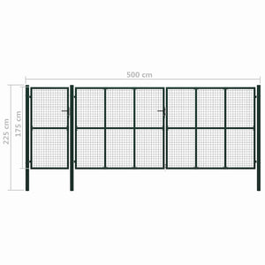 Cancello per recinzione con blocco Verde 175 cm Acciaio 144320