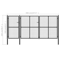 Cancello per Giardino in Acciaio 400x150 cm Antracite