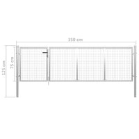 Cancello per Giardino in Acciaio 350x75 cm Argento 144340