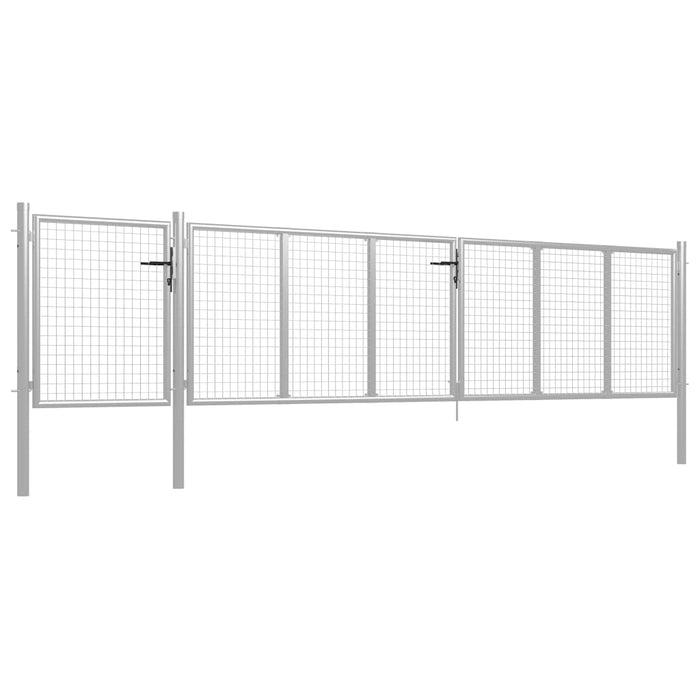 vidaXL Cancello per Giardino in Acciaio 500x75 cm Argento
