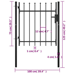 Cancello per Recinzioni con Design a Lance 100x75 cm 144358
