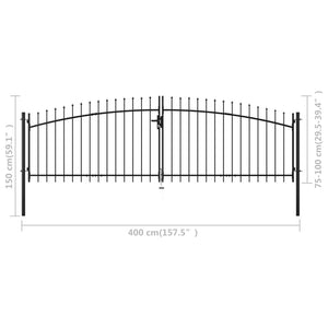 Cancello Doppio con Punte a Lancia 400x150 cm 144360