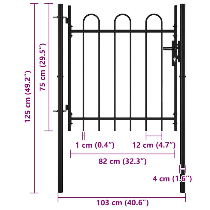 Cancello Modulare Singolo Arcuato 100 x 75 cm 144361