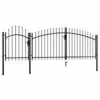Cancello da Giardino in Acciaio 1,5x4 m Nero cod mxl 50365