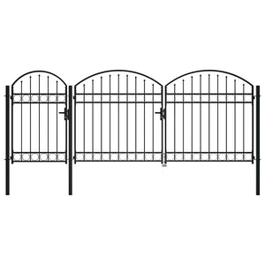 Cancello da Giardino ad Arco in Acciaio 2,25x4 m Nero 144369