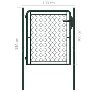 Cancello per Giardino in Acciaio 100x100 cm Verde 144403
