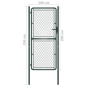 Cancello per Giardino in Acciaio 100x200 cm Verde 144407