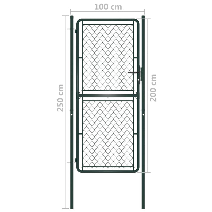 Cancello per Giardino in Acciaio 100x200 cm Verde 144407