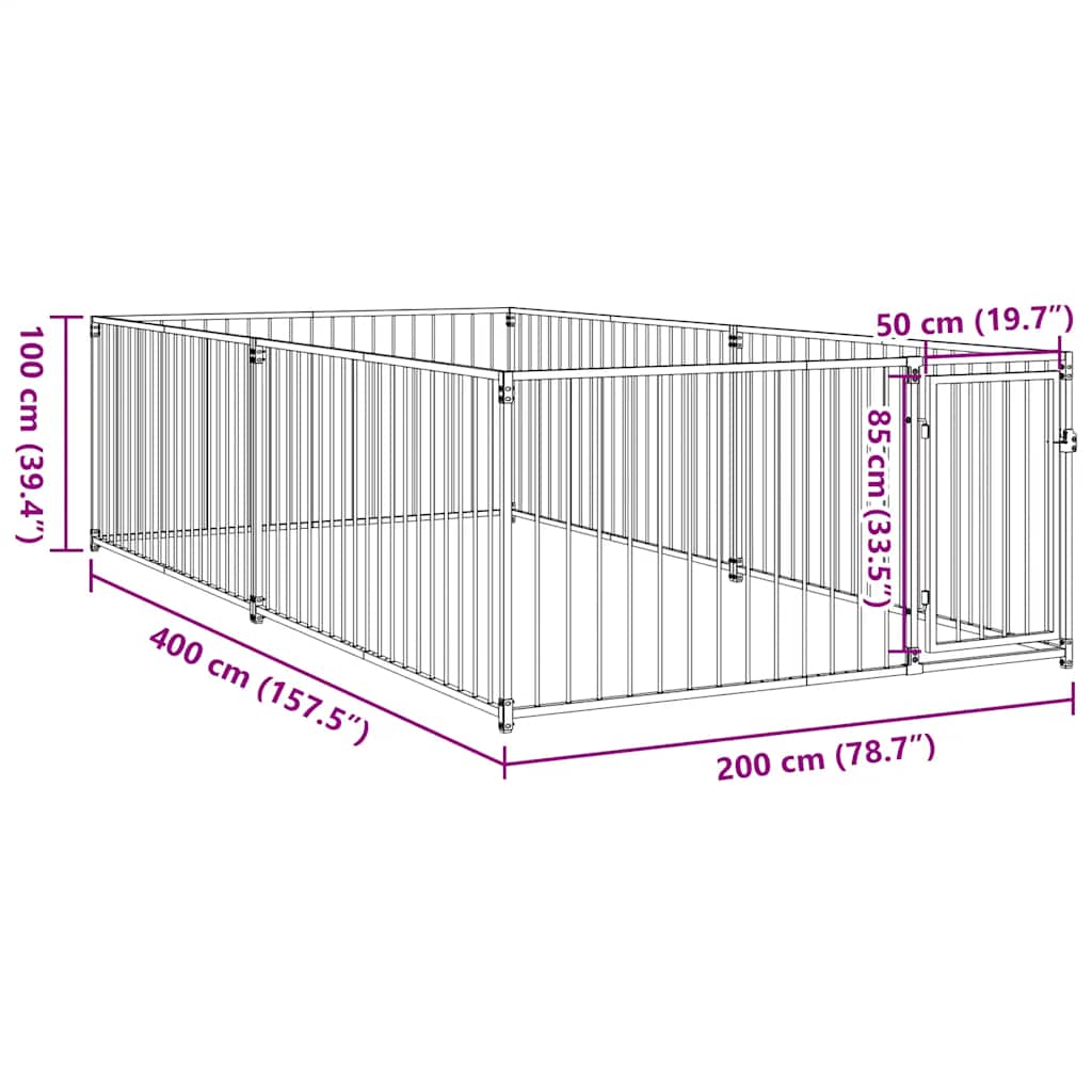Canile da Esterno 200x400x100 cm 144490