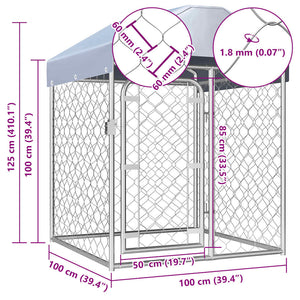Canile da Esterno con Tetto 100x100x125 cm cod mxl 43917