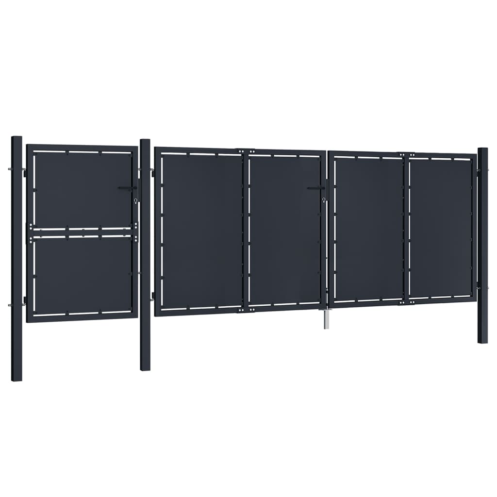 Cancello per Giardino in Metallo 4x1,75 m Antracite 144549