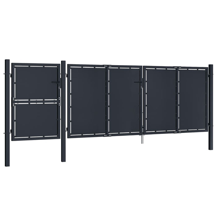 Cancello per Giardino in Metallo 4x1,75 m Antracite 144549