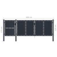 Cancello per Giardino in Metallo 4x1,75 m Antracite 144549