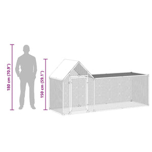 Pollaio 3x1x1,5 m in Acciaio Zincato 144554